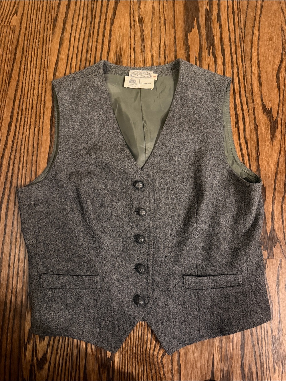 Classic Women's Gray Wool Vest - vintage The Villager